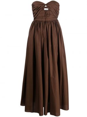 Medvilninis maksi suknelė Matteau ruda