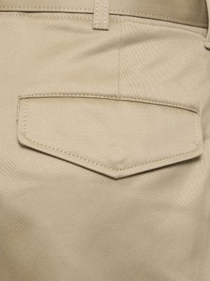 Pantalones de algodón bootcut Sacai beige