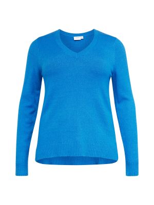 Пуловер Vila Curve синьо