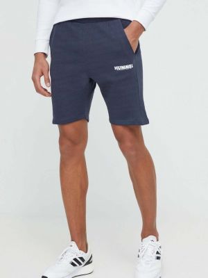 Pamučne kratke hlače Hummel plava