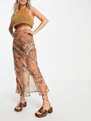 Леопардовая юбка миди с принтом ретро Reclaimed Vintage