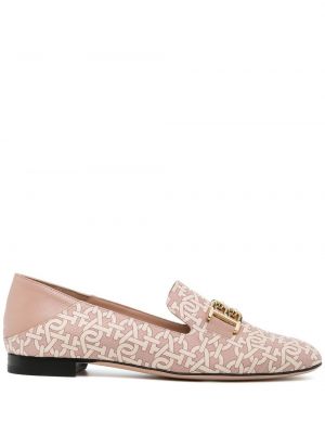 Skinn loafers med print Bally rosa