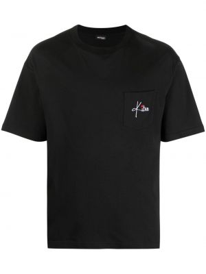 Памучна риза бродирана Kiton черно