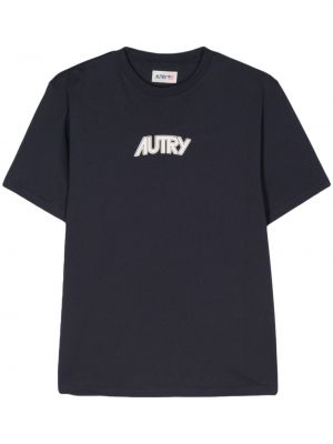 Памучна тениска с принт Autry синьо