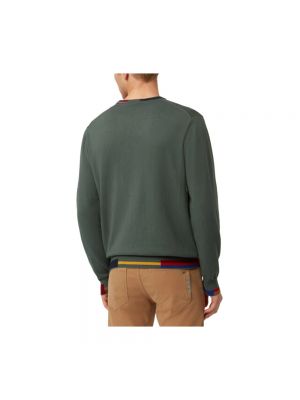 Sudadera con cuello redondo de lana de algodón de tela jersey Harmont & Blaine verde