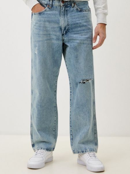 Голубые прямые джинсы Wrangler
