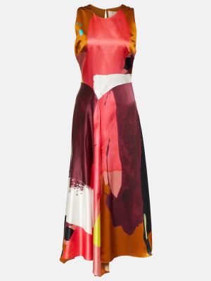 Μεταξωτή σατέν μάξι φόρεμα με σχέδιο Roksanda
