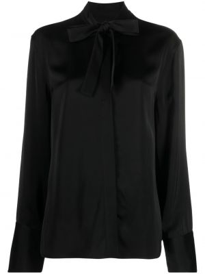 Сатенена блуза Jil Sander черно