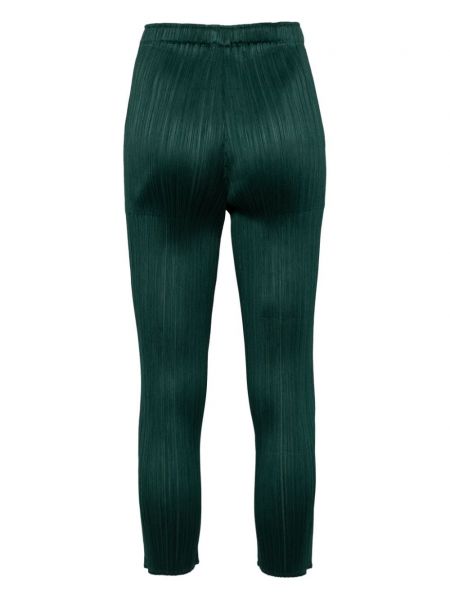 Pantalon plissé Pleats Please Issey Miyake vert