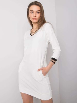 Велур рокля Fashionhunters бяло