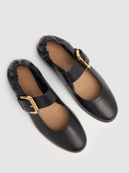 Zapatos mary jane de cuero Bottega Veneta negro