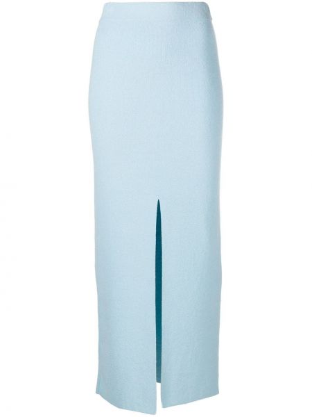 Midi sukně s vysokým pasem z nylonu Nanushka - modrá