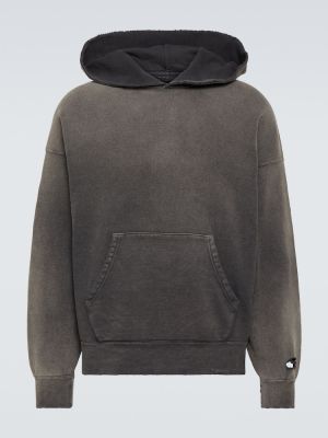 Pamučna hoodie s kapuljačom od jersey Visvim crna
