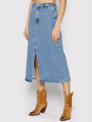 Spódnica jeansowa Selected Femme, niebieski