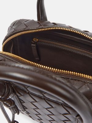 Kožená kožená nákupná taška Bottega Veneta hnedá