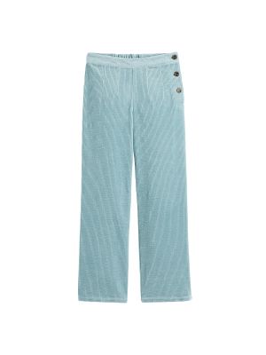 Pantalones de cintura alta de terciopelo‏‏‎ Louise Misha X La Redoute azul