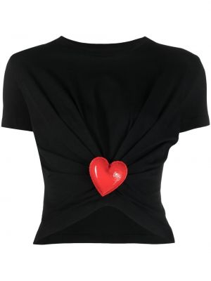 T-shirt med drapering Moschino svart