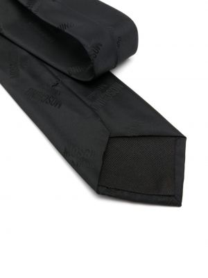 Krawat żakardowy Moschino czarny