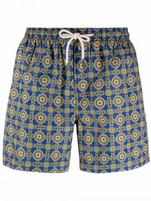 Shorts à imprimé à motif géométrique Peninsula Swimwear bleu