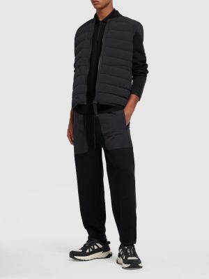 Βαμβακερός μπουφάν με φερμουάρ Moncler μαύρο