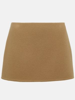 Mini suknja niski struk od velura Prada smeđa