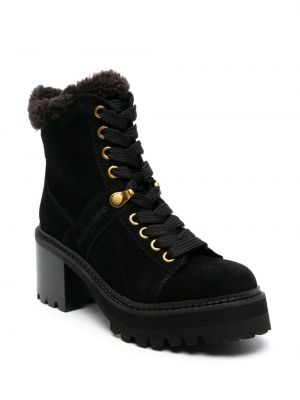 Ankle boots sznurowane koronkowe See By Chloe czarne