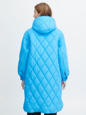 Prošívaný zimní kabát s kapucí Ichi modrý
