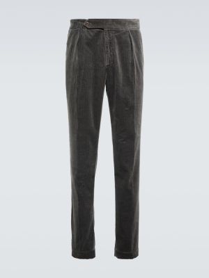 Bavlněné manšestrové rovné kalhoty Polo Ralph Lauren šedé