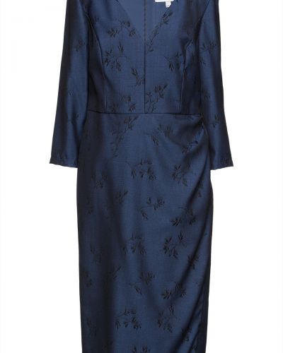 Kopertowa sukienka midi wełniana z printem Carolina Herrera