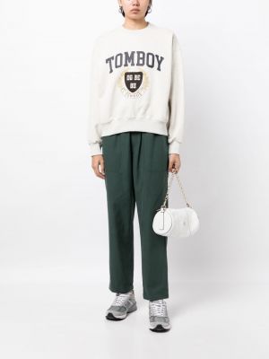 Bavlněné rovné kalhoty Studio Tomboy zelené