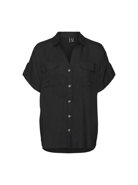 Рубашка с коротким рукавом Vero Moda черная