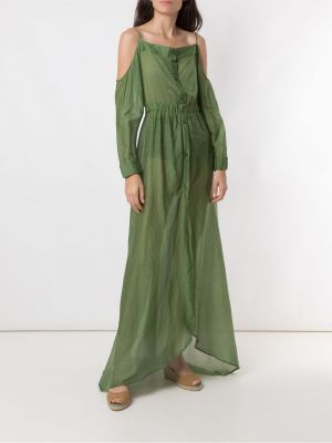 Hedvábné dlouhé šaty Amir Slama zelené