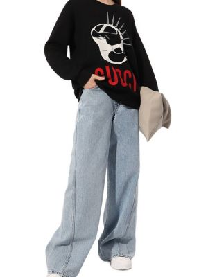 Хлопковый свитшот Gucci черный