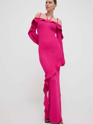 Uska maksi haljina Versace Jeans Couture ružičasta