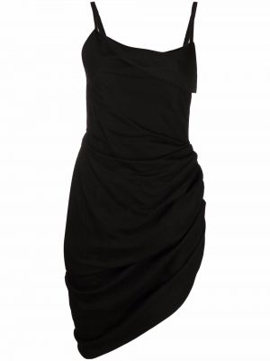 Drapované koktejlové šaty Jacquemus černé