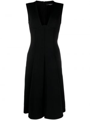 Černé koktejlové šaty bez rukávů Versace