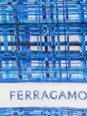 Chusta w kratkę Ferragamo niebieska