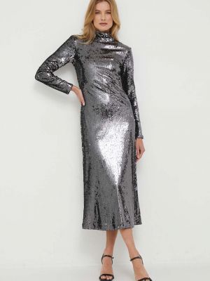 Sukienka długa Sisley srebrna