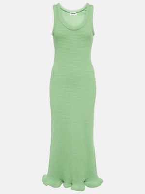Sukienka midi z dżerseju Jil Sander zielona