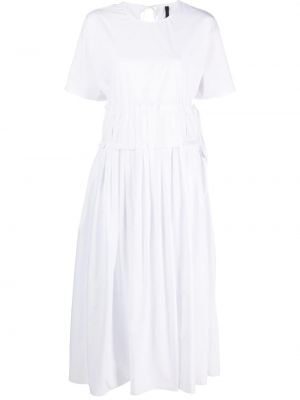 Plisuotas medvilninis mini suknele Sara Lanzi balta