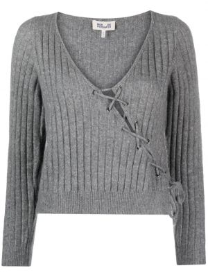 Пуловер с връзки с дантела Baum Und Pferdgarten сиво