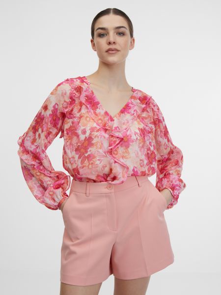 Bluză cu model floral Orsay roz