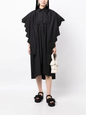 Spitzen hemdkleid aus baumwoll Simone Rocha schwarz