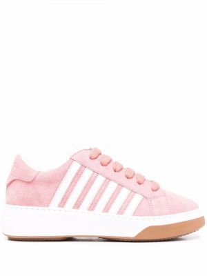 Sneakers a righe Dsquared2 rosa