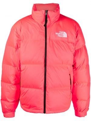 Pernata jakna s vezom The North Face ružičasta
