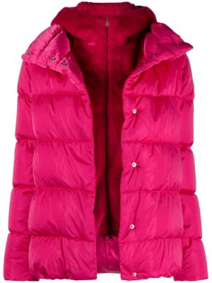 Péřová bunda s kapucí Herno růžová