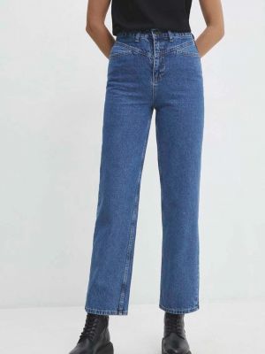 Proste jeansy z wysoką talią Answear Lab niebieskie