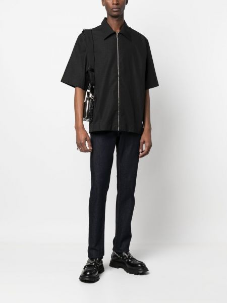 Kokvilnas krekls ar rāvējslēdzēju Givenchy melns
