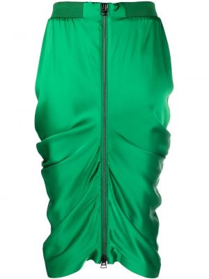 Suknja pencil s patentnim zatvaračem s draperijom Tom Ford zelena
