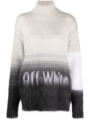 Długi sweter wełniane z długim rękawem Off-white - biały